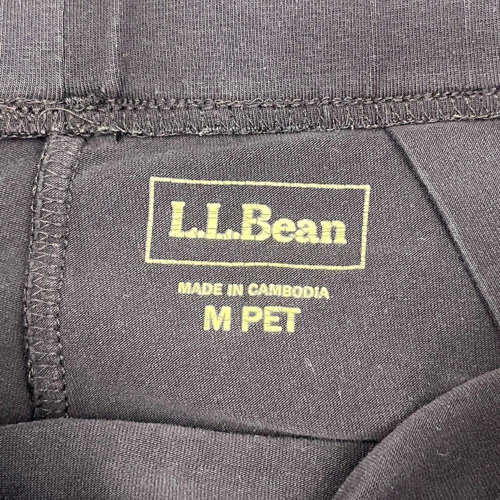 L.L.Bean Pants Womens PM Black Lined Cropped Straight Flat Front Stretch - Picture 2 of 8